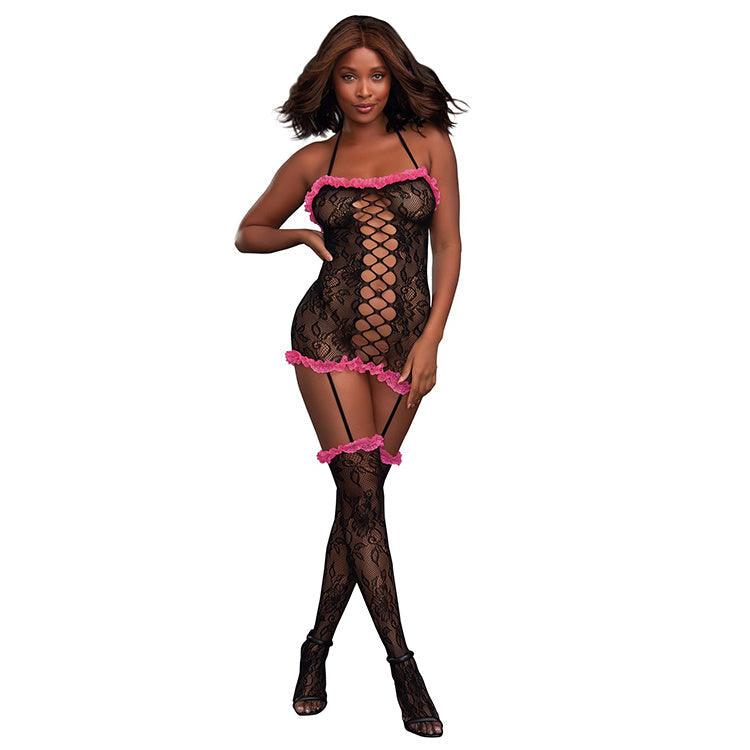 Dreamgirl Halter Garter Dress Xoxomoving