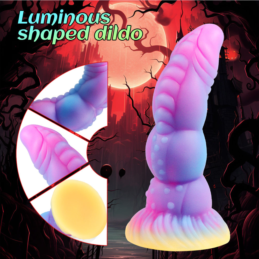 7 Inch Glow In The Dark Curved Dragon Dildo