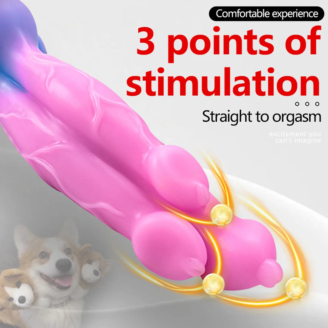 9 Inch Variant Three Head Dog Dildo Xoxomoving