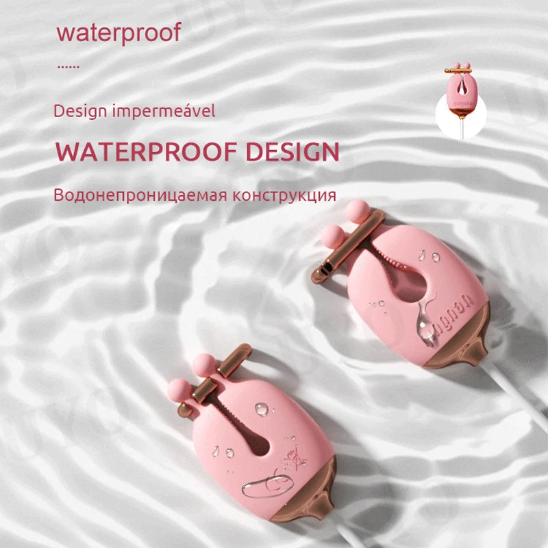 Vibrating nipple clamps, vibrating egg, traction collar, SM woman sex suit, training toys - Xoxomoving Xoxomoving