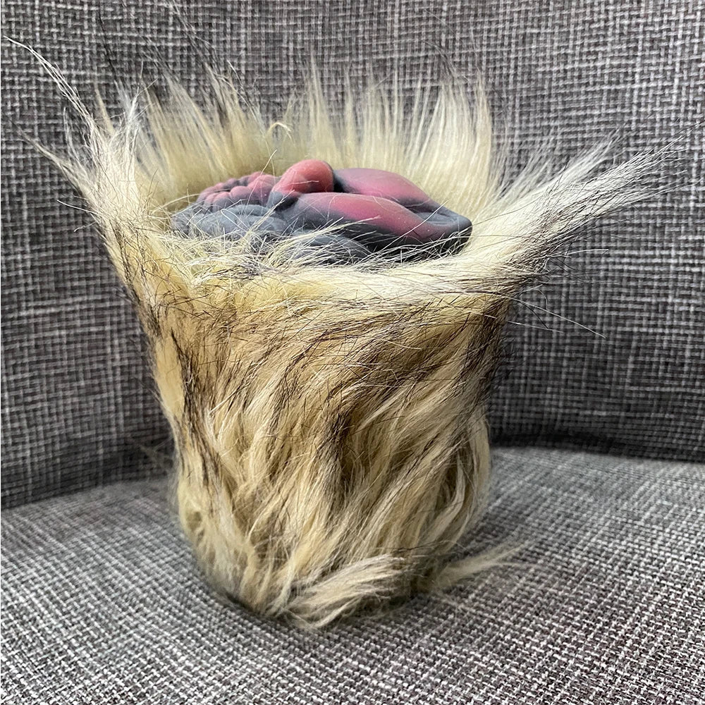 Animal Fur Pocket Pussy Male Masturbator - Silicone Dual Vaginas Penis Massage Sex Toy for Men Xoxomoving