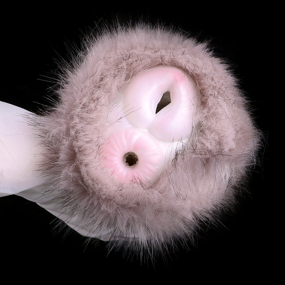 Furry Rabbit Pocket Pussy Masturbation Cup - Animal Vagina Penis Massage Sex Toy for Men Xoxomoving