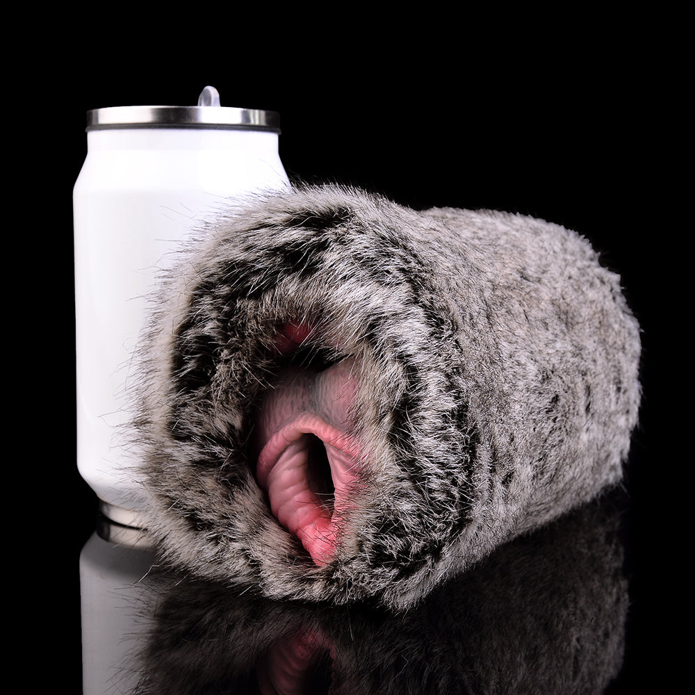 Furry Sex Animal Pussies Masturbation Cup - Fantasy Latex Silicone Pocket Masturbator for Men Domlust