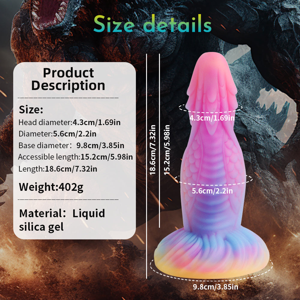 7 Inch Glowing Monster Dragon Dildo Xoxomoving
