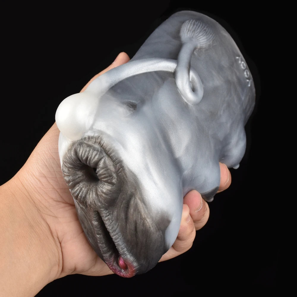 Cow Pocket Pussy Male Masturbator - Realistic Animal Vagina Dual Penis Massage Sex Toy for Men Xoxomoving