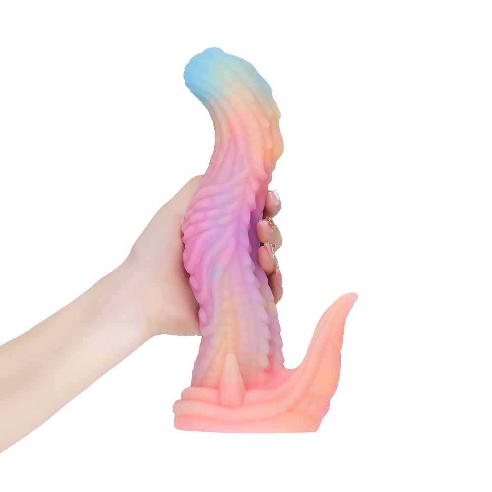 Rainbow Alien Dragon Luminous Spiked Dildo Xoxomoving