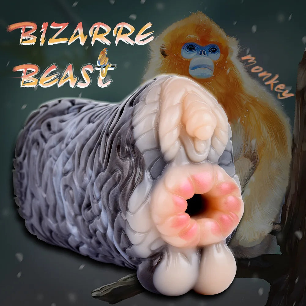 Monkey Pussy Pocket Animal Masturbator - Lifelike Blowjob Masturbation Sex Toy for Men Xoxomoving