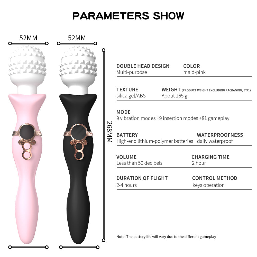 Xoxomoving Dual-Head Magic Massage Wand, Multi-Speed AV Vibrator Xoxomoving