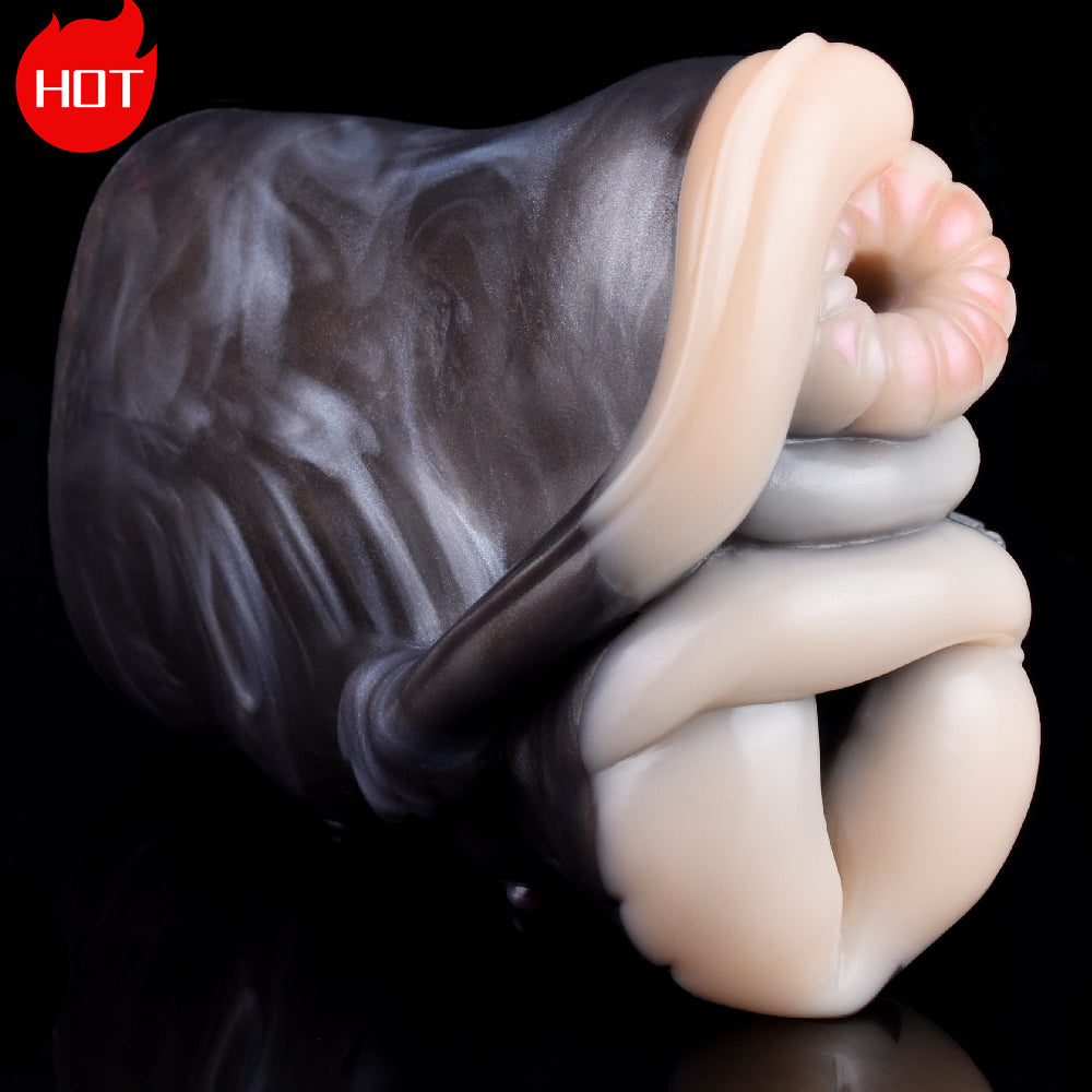 Giraffe Pocket Pussy Masturbation Cup - Silicone Double Anal Vagina Male Masturbator Xoxomoving