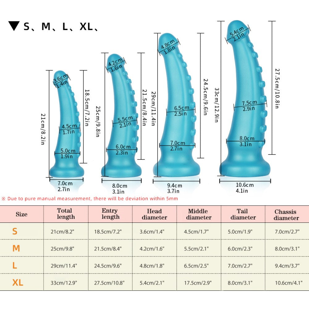Octopus Tentacle Dildo – Platinum Silicone with Suction Cup Base Xoxomoving