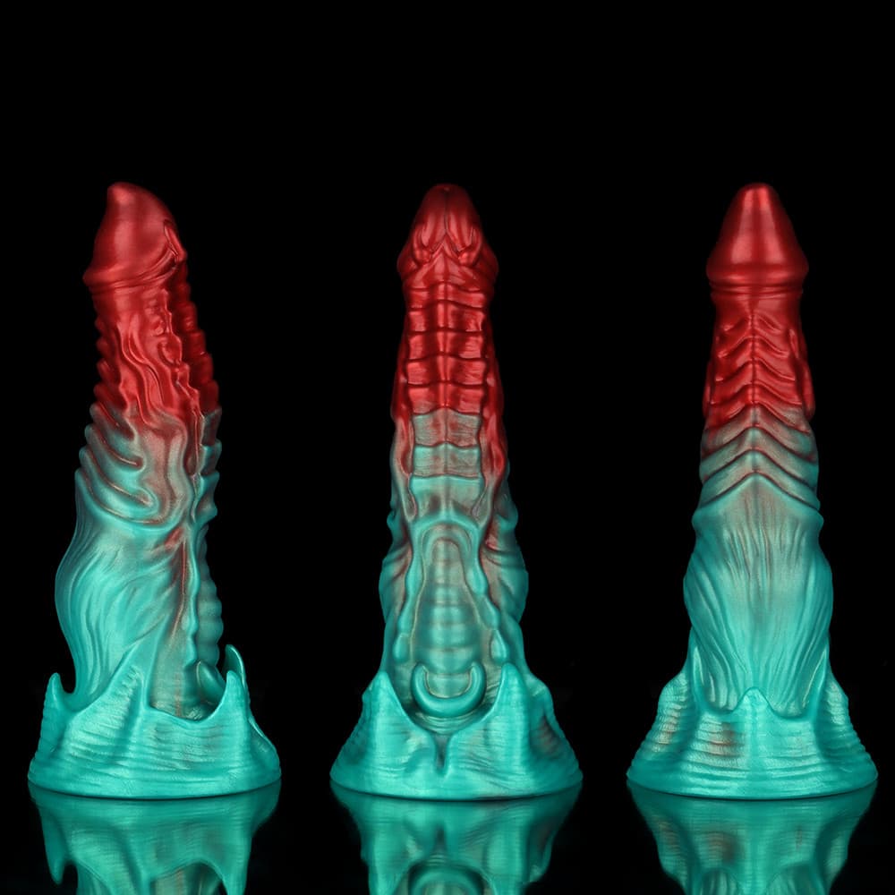 Ghostly Crimson Red Green Fantasy Dildo Xoxomoving