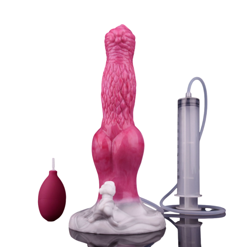 8 Inch Texture Fantasy Monster Dog Ejaculating Dildo Xoxomoving