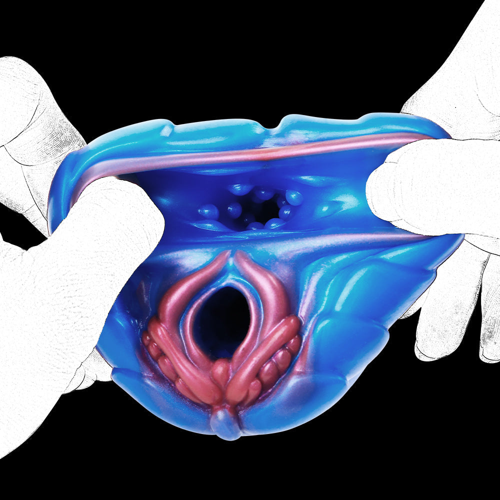 Fantasy Beast Pocket Pussy Male Sex Toy - Vibrating Bullet Dual Vaginal Penis Masturbator Xoxomoving