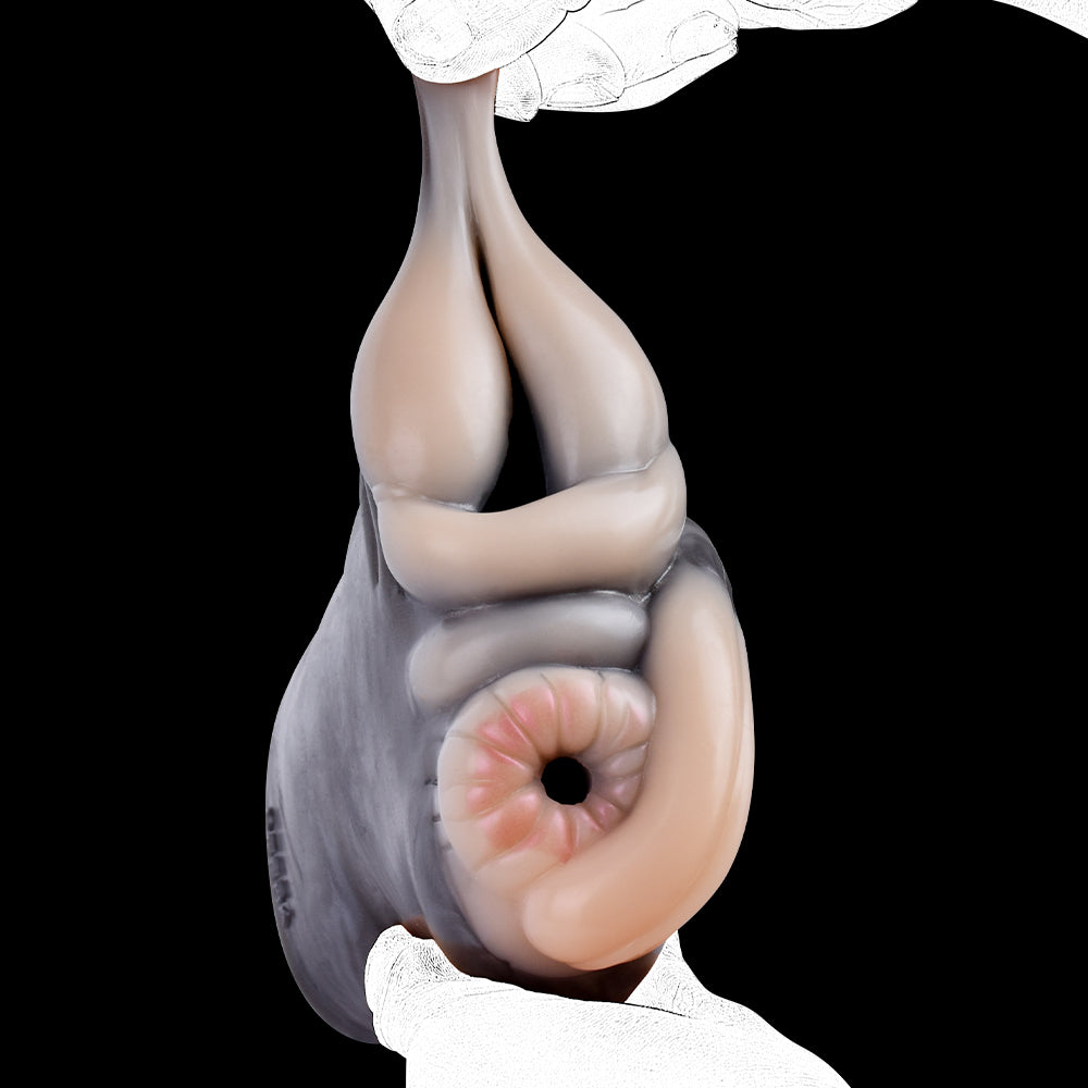 Giraffe Pocket Pussy Masturbation Cup - Silicone Double Anal Vagina Male Masturbator Xoxomoving