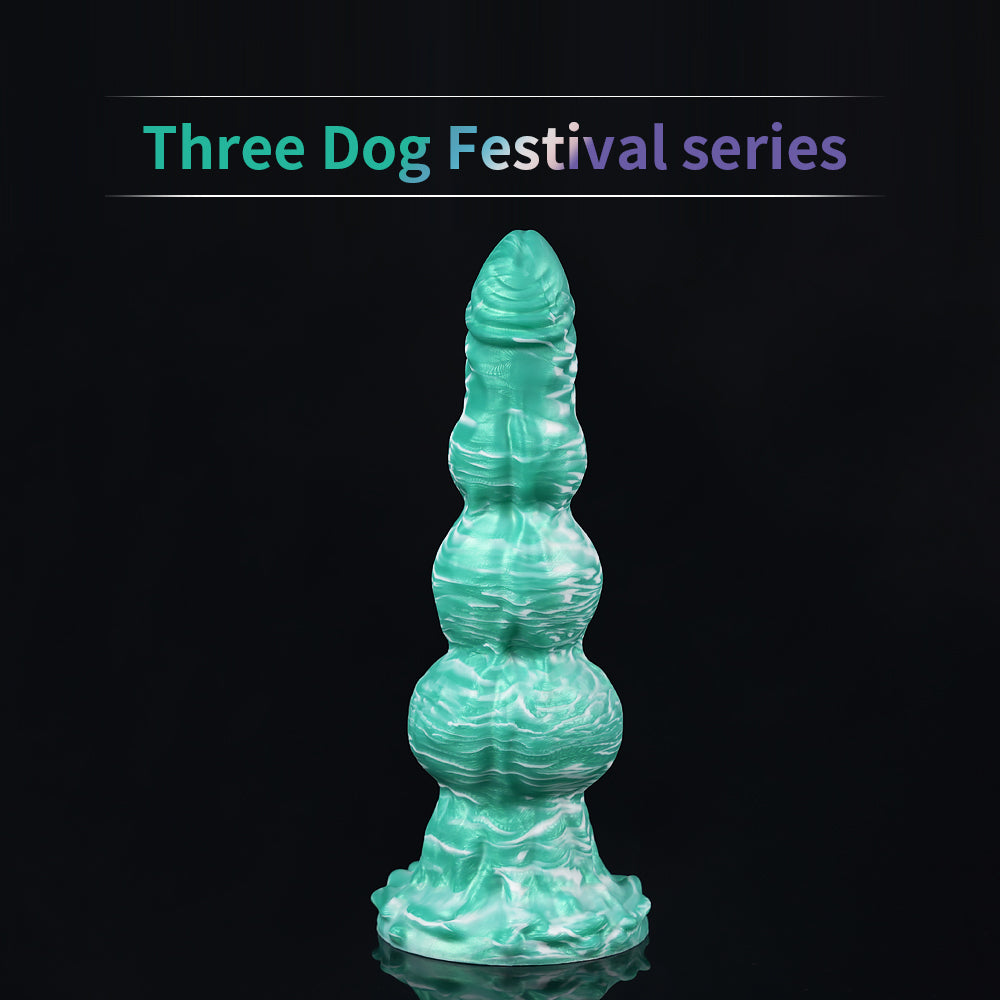 9 Inch Three Knot Macarons Fantasy Dog Dildo Xoxomoving