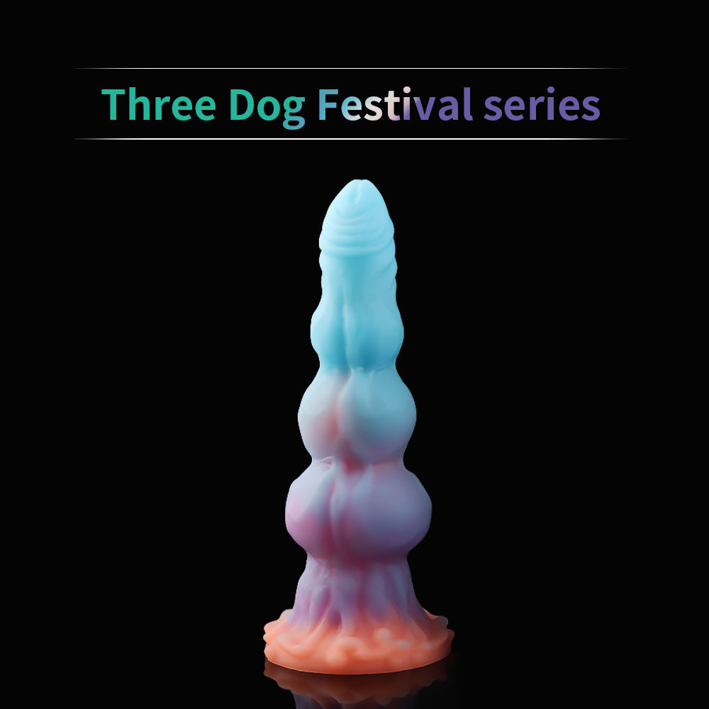 9 Inch Three Knot Macarons Fantasy Dog Dildo Xoxomoving