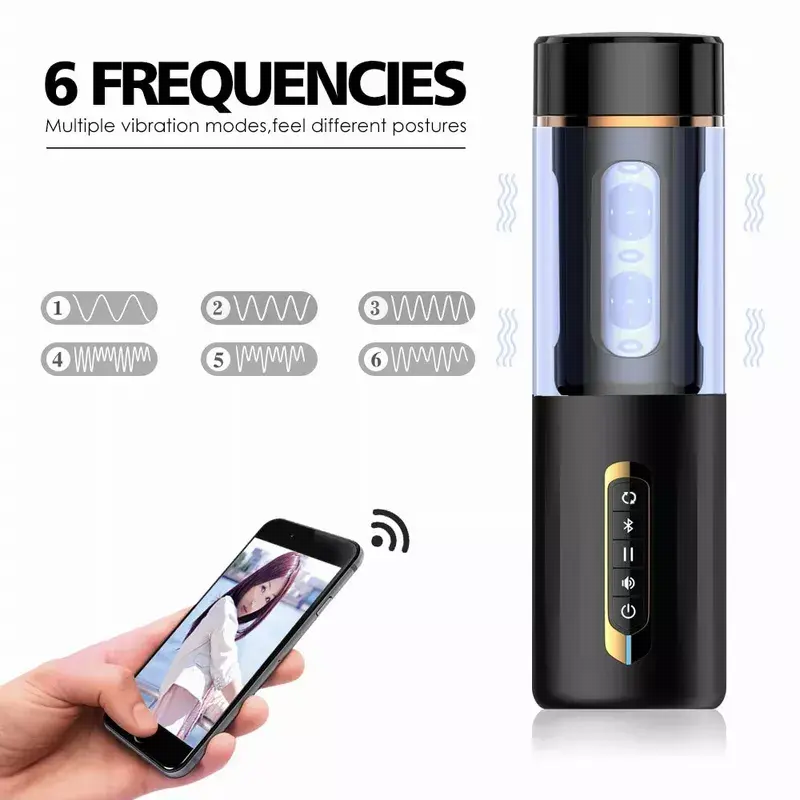 Xoxomoving Automatic Telescopic Masturbator for Men with Intelligent Voice Xoxomoving