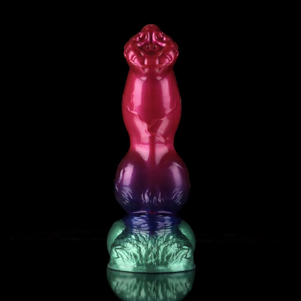 Gun Dog Gradient Purple Green Fantasy Dildo - Knotted Dildo Xoxomoving