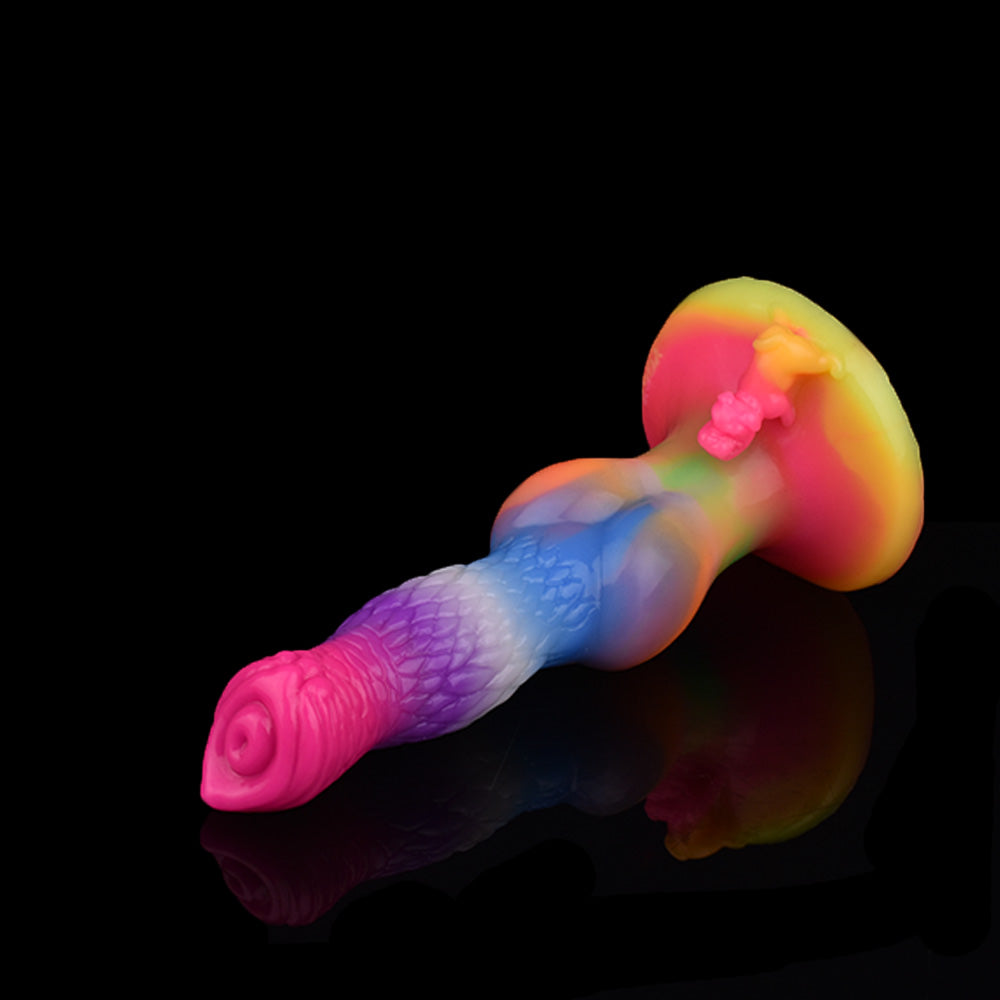 8 Inch Glow In The Dark Dog Rainbow Dildo Xoxomoving