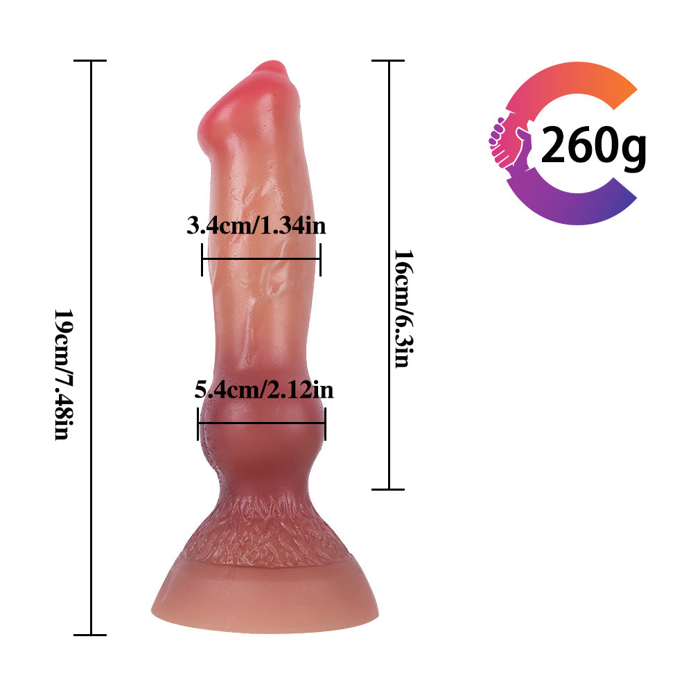 7 Inch Soft Knot Wolf Animal Dildo STS