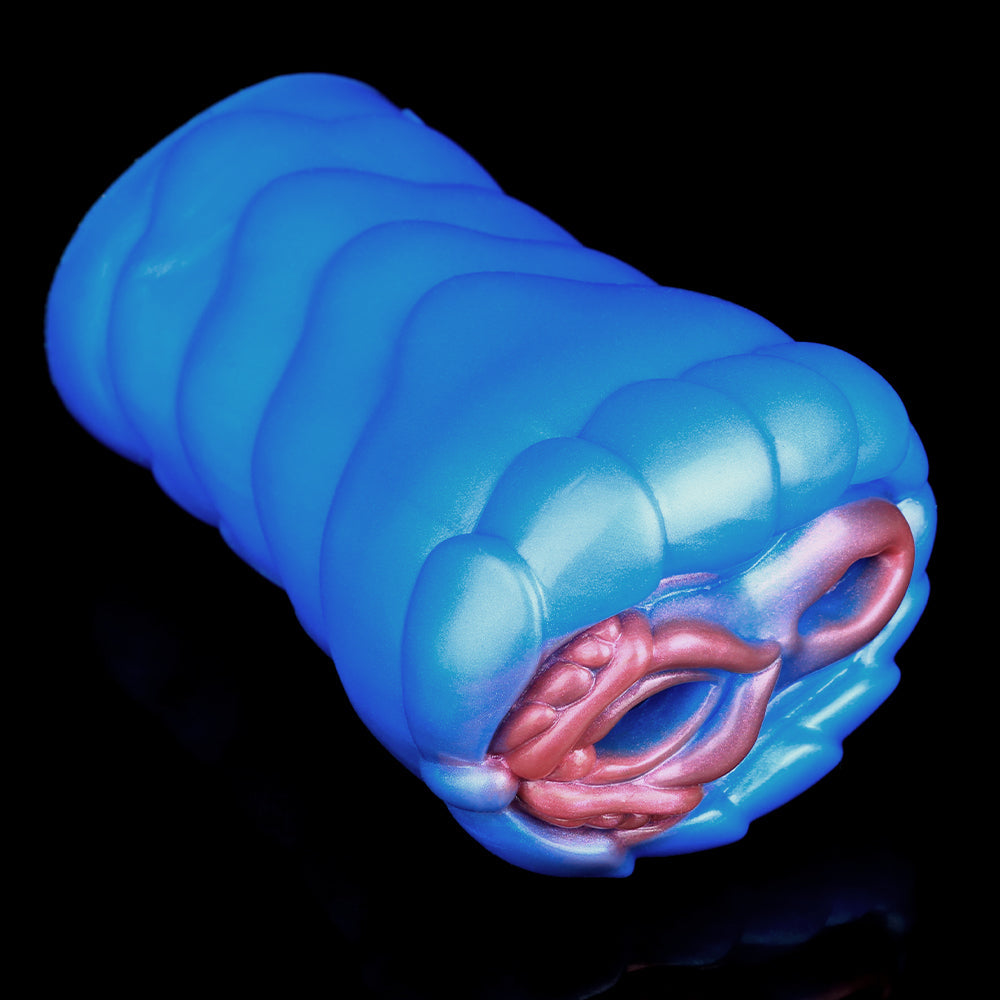 Fantasy Beast Pocket Pussy Male Sex Toy - Vibrating Bullet Dual Vaginal Penis Masturbator Xoxomoving