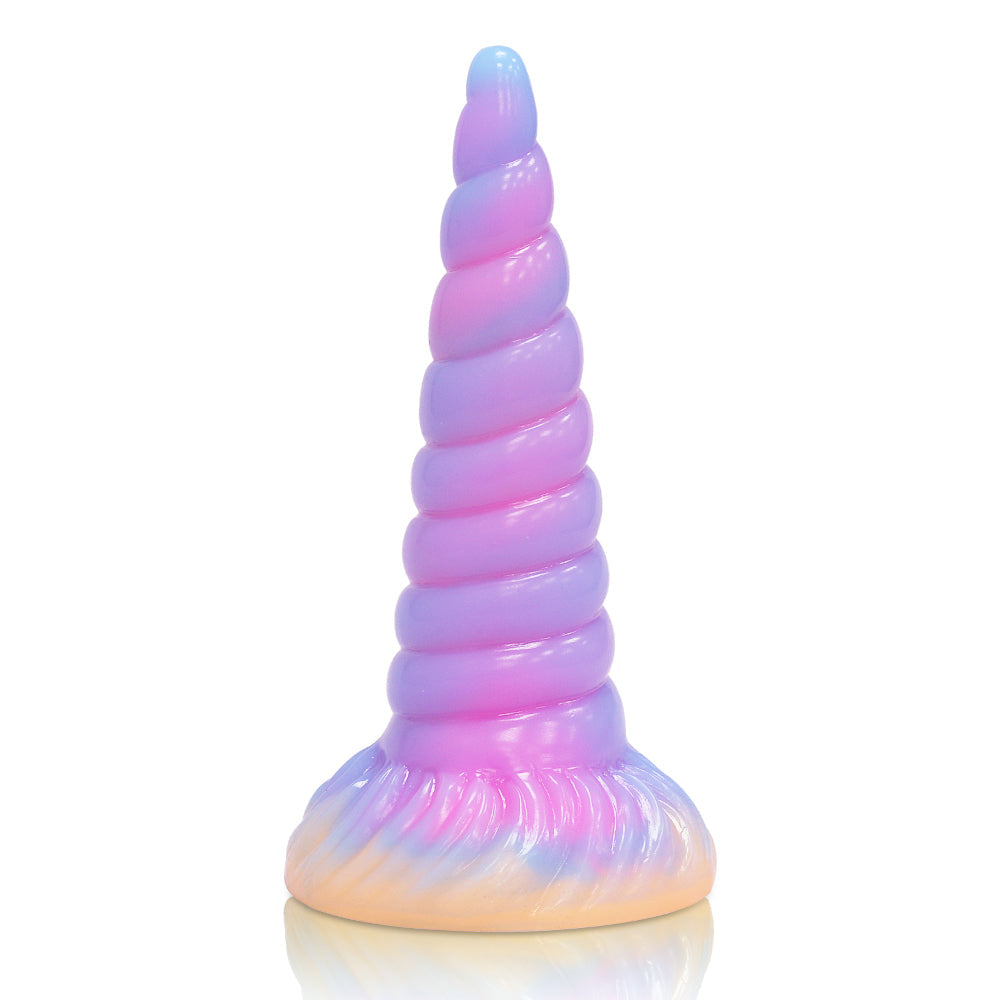 7 Inch Glow In The Dark Tapered Unicorn Dildo Xoxomoving