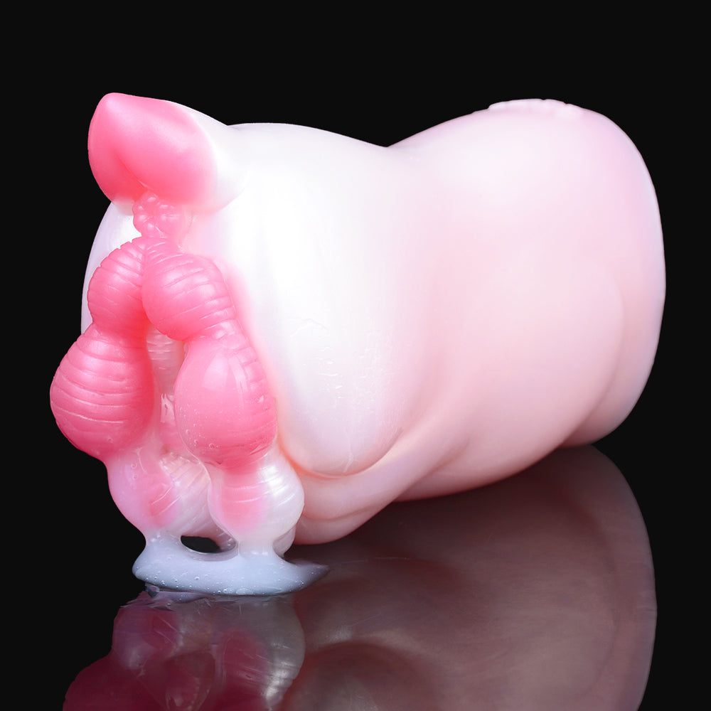 Pink Pig Silicone Pocket Pussy - Fantasy Animal Sex Vaginal Penis Blowjob Male Masturbator Xoxomoving