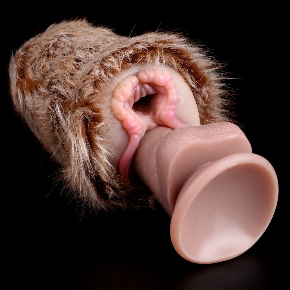 Elk Animals Pussy Masturbation Cup - Furry Pocket Sex Doll Penis Blowjob Toys for Men Domlust