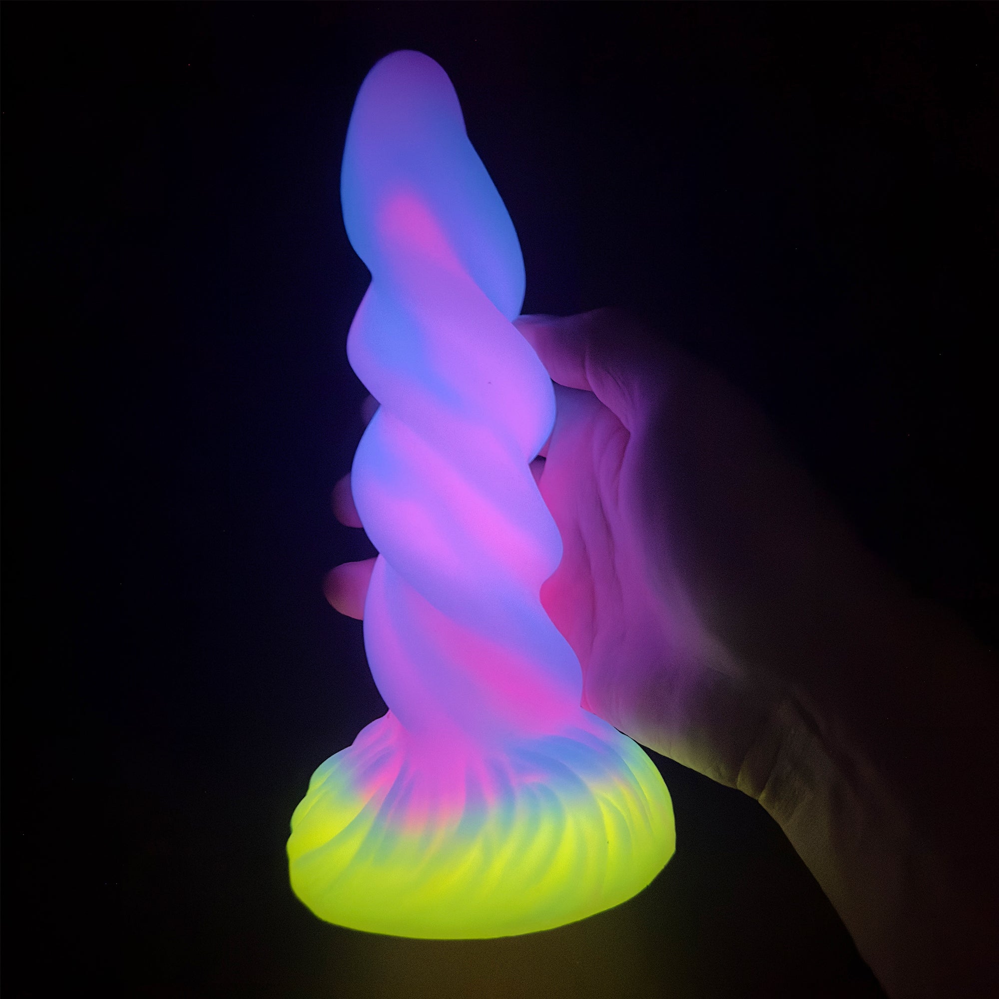 8 Inch Spiral Colorful Silicone Unicorn dildo Xoxomoving