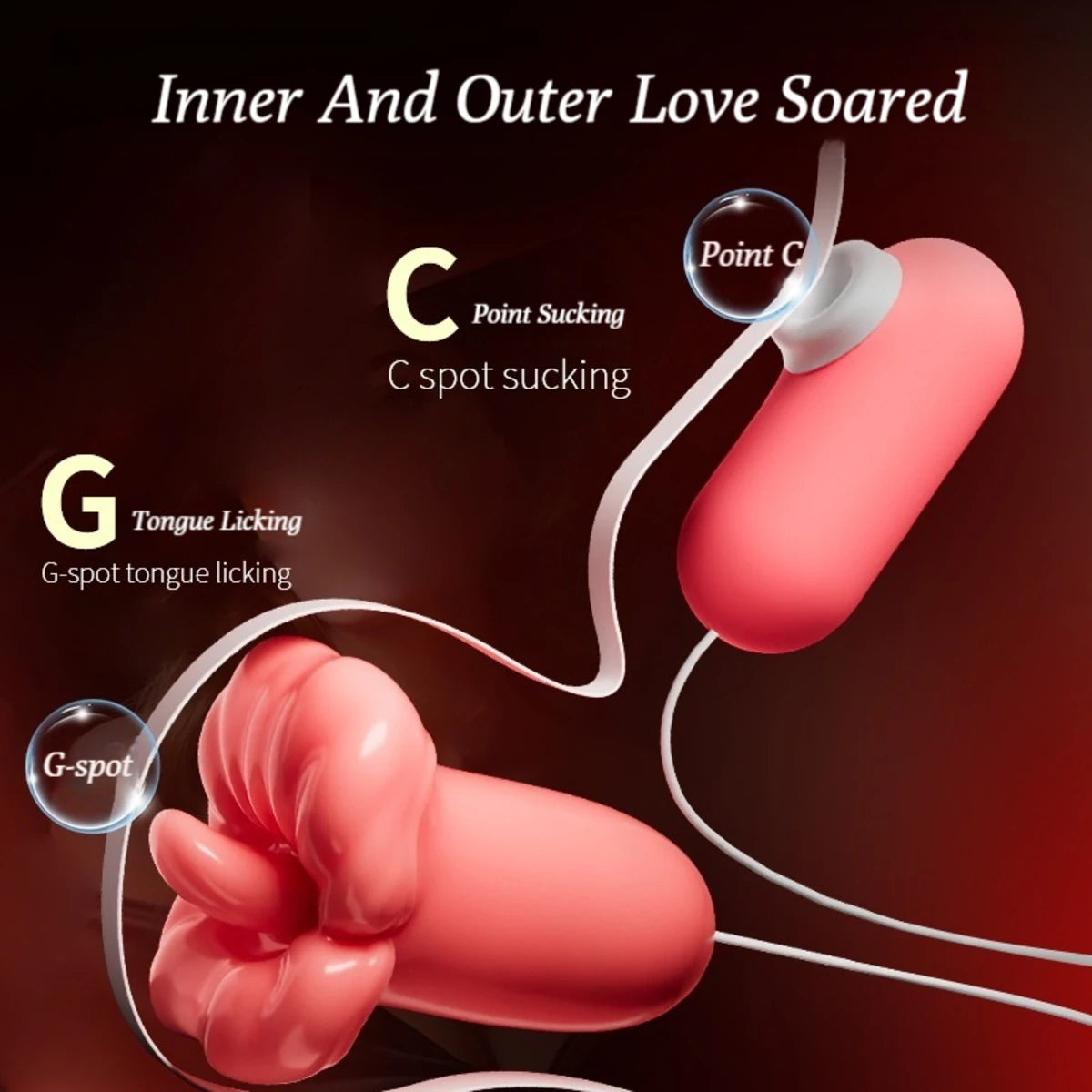 Xoxomoving - 2 In 1 Tongue Licking Sucking Vibrators For Women Xoxomoving