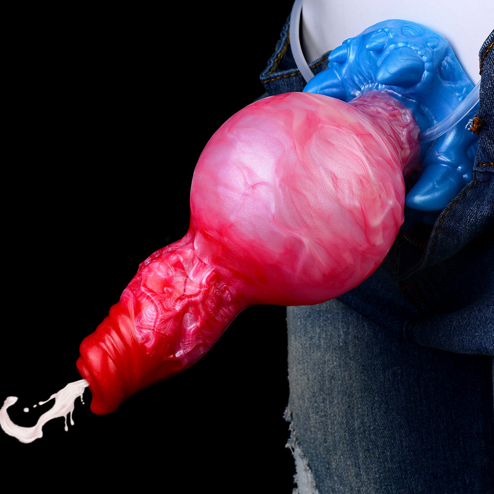 7 Inch Red Fantasy Dog Inflatable Squirting Dildo Xoxomoving