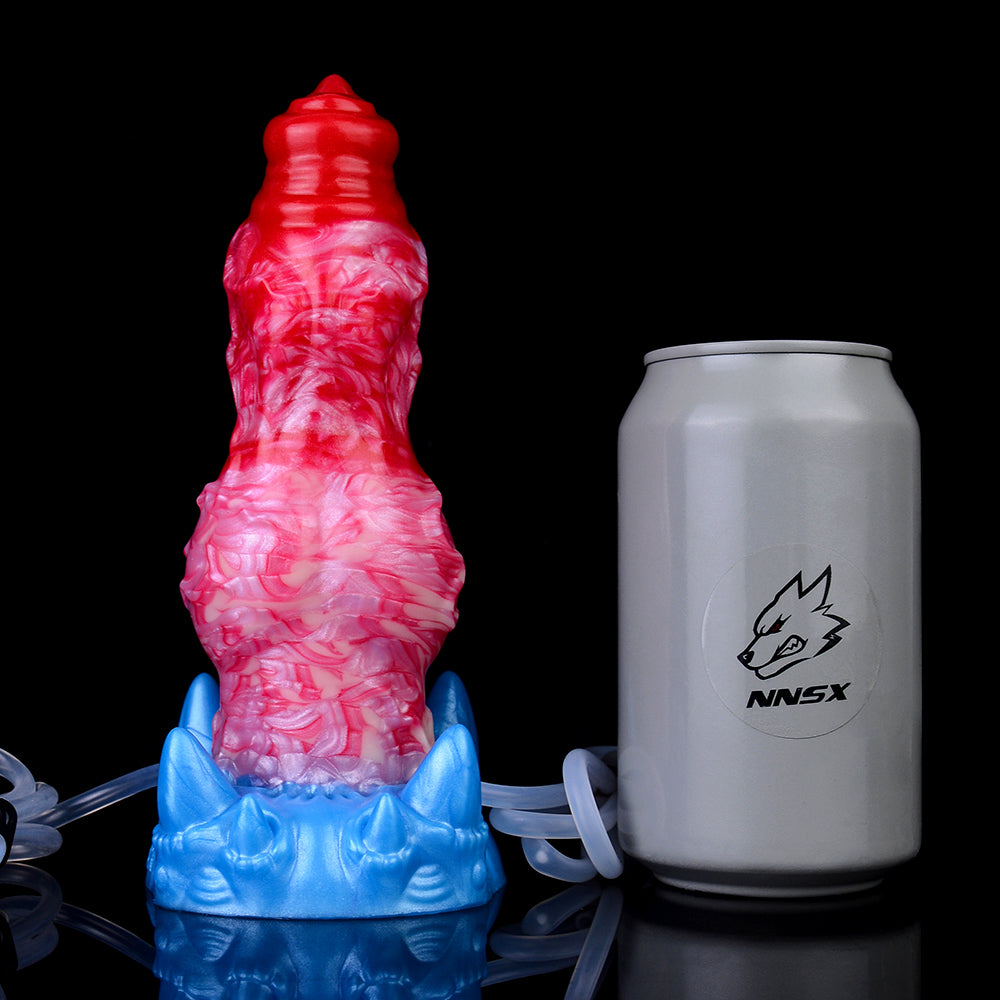 7 Inch Red Fantasy Dog Inflatable Squirting Dildo Xoxomoving