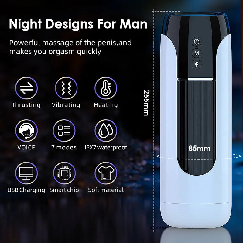 Xoxomoving Automatic Telescopic Vibrating Male Masturbator - Compact Design Xoxomoving