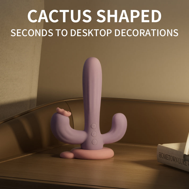 Cactus Pleasure Oasis: Suction + Vibrating Massage Wand - Xoxomoving Xoxomoving