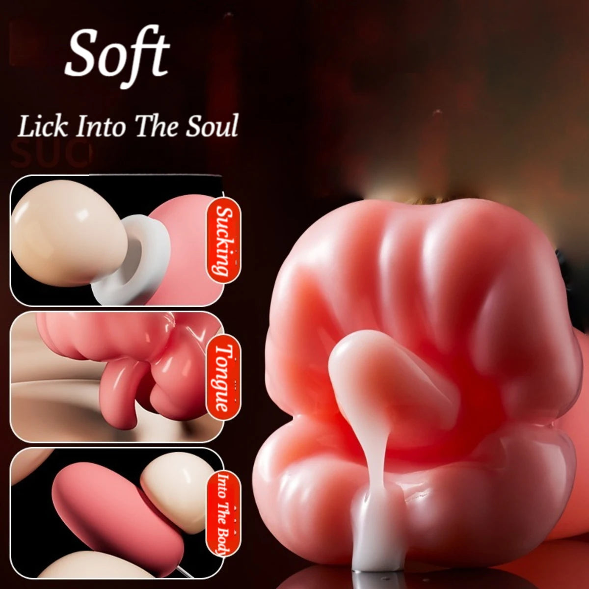 Xoxomoving - 2 In 1 Tongue Licking Sucking Vibrators For Women Xoxomoving