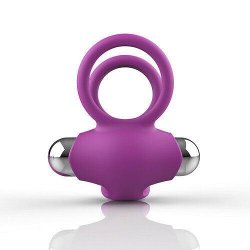 4 Color Dual Cock Rings with Vibrating Clit Stimulator - Xoxomoving
