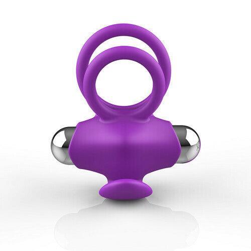 4 Color Dual Cock Rings with Vibrating Clit Stimulator - Xoxomoving