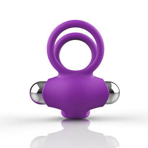 4 Color Dual Cock Rings with Vibrating Clit Stimulator - Xoxomoving