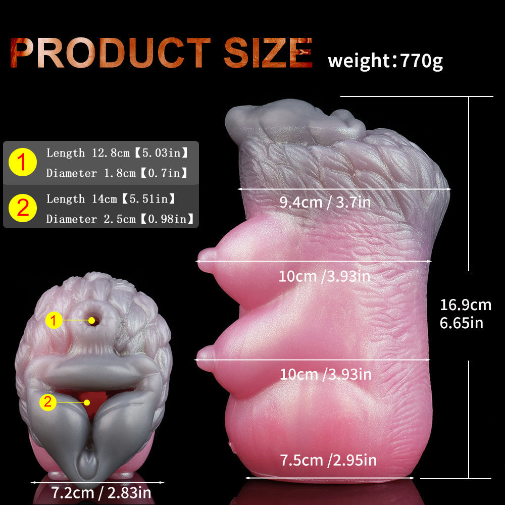 Wolf Beauty Pocket Pussy Male Masturbator - Fantasy Silicone Penis Blowjob Sex Toys for Men Xoxomoving