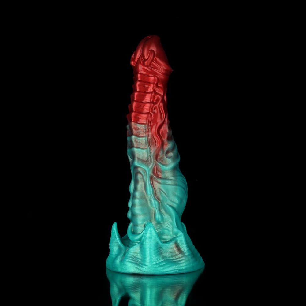 Ghostly Crimson Red Green Fantasy Dildo Xoxomoving