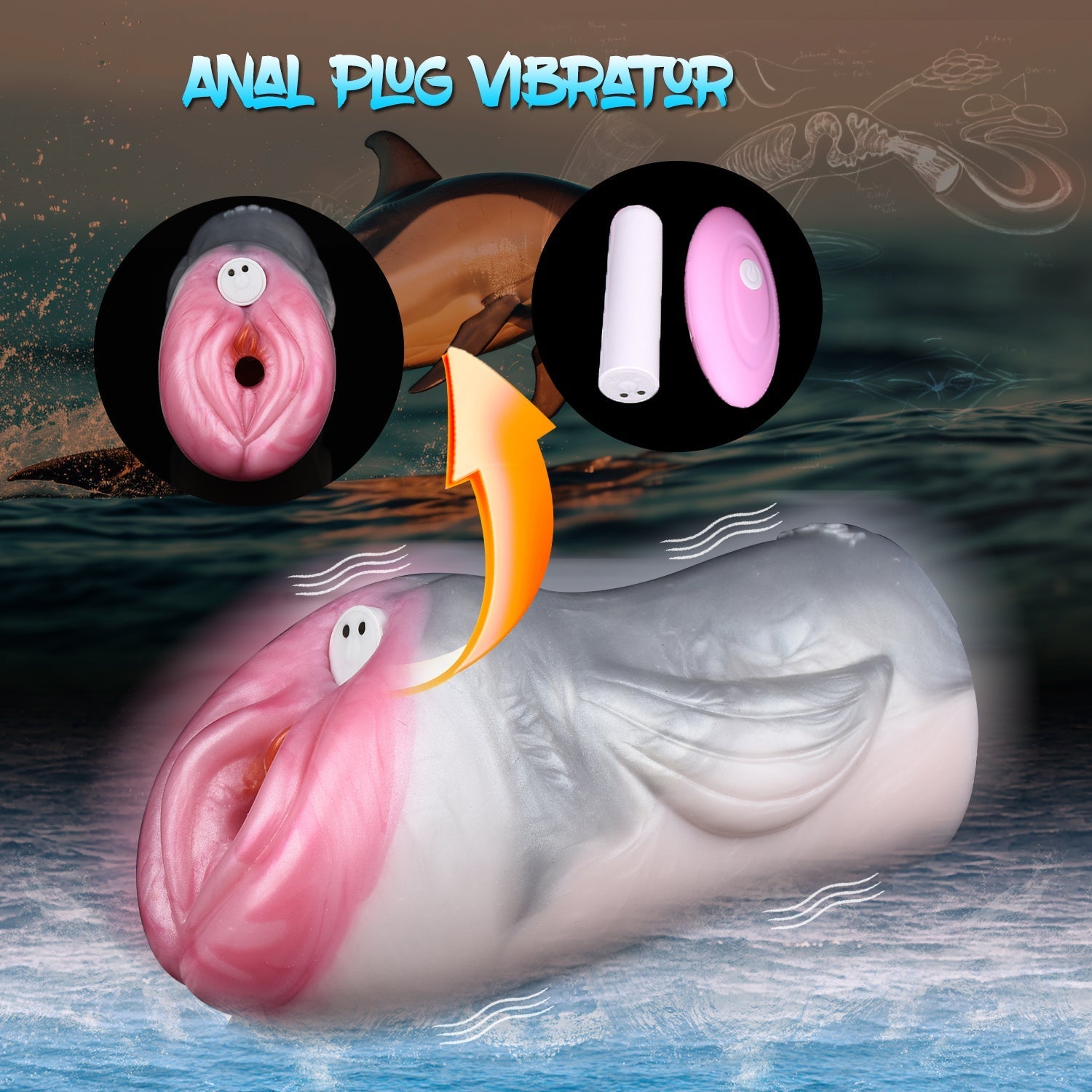 Dolphin Pussy Pocket Masturbator Male Sex Toy - Fantasy Silicone Vaginal Penis Masturbation Xoxomoving