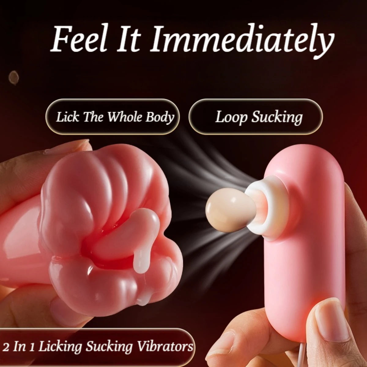 Xoxomoving - 2 In 1 Tongue Licking Sucking Vibrators For Women Xoxomoving