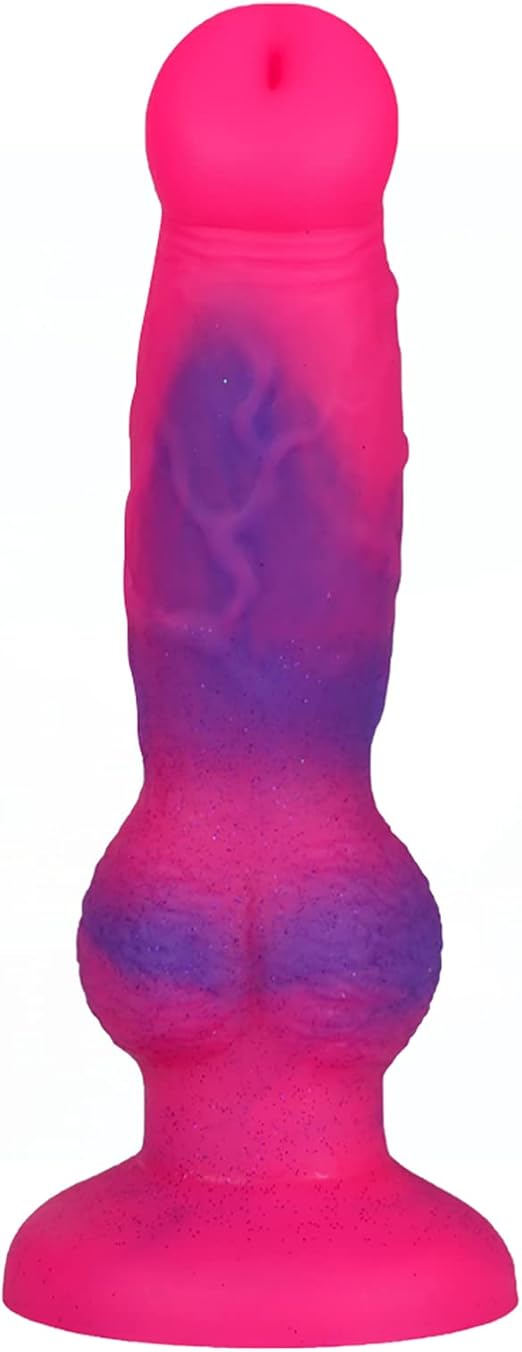 Pink Liquid Silicone Knot Dog Dildo Xoxomoving