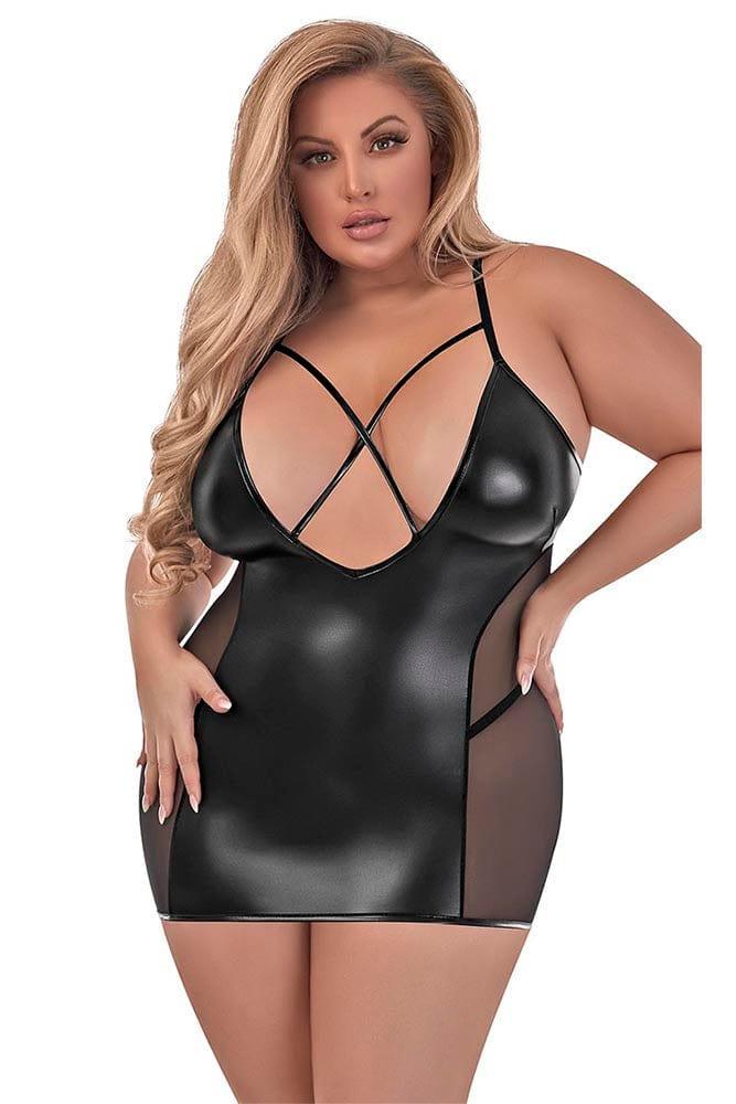 Wicked Ways Plunging V Chemise & G Set Xoxomoving