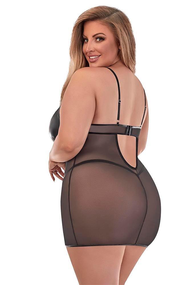 Wicked Ways Plunging V Chemise & G Set Xoxomoving