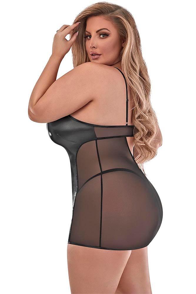 Wicked Ways Plunging V Chemise & G Set Xoxomoving