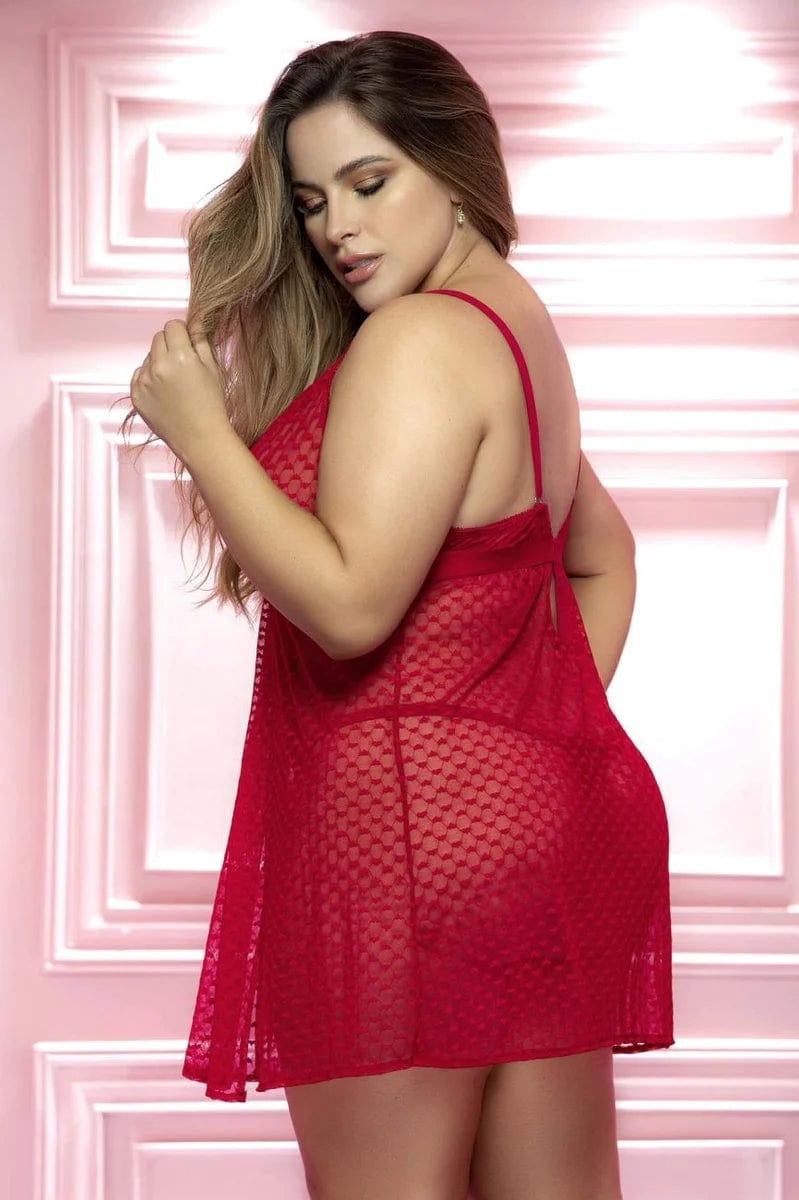 Mapale Heart Mesh Babydoll Xoxomoving