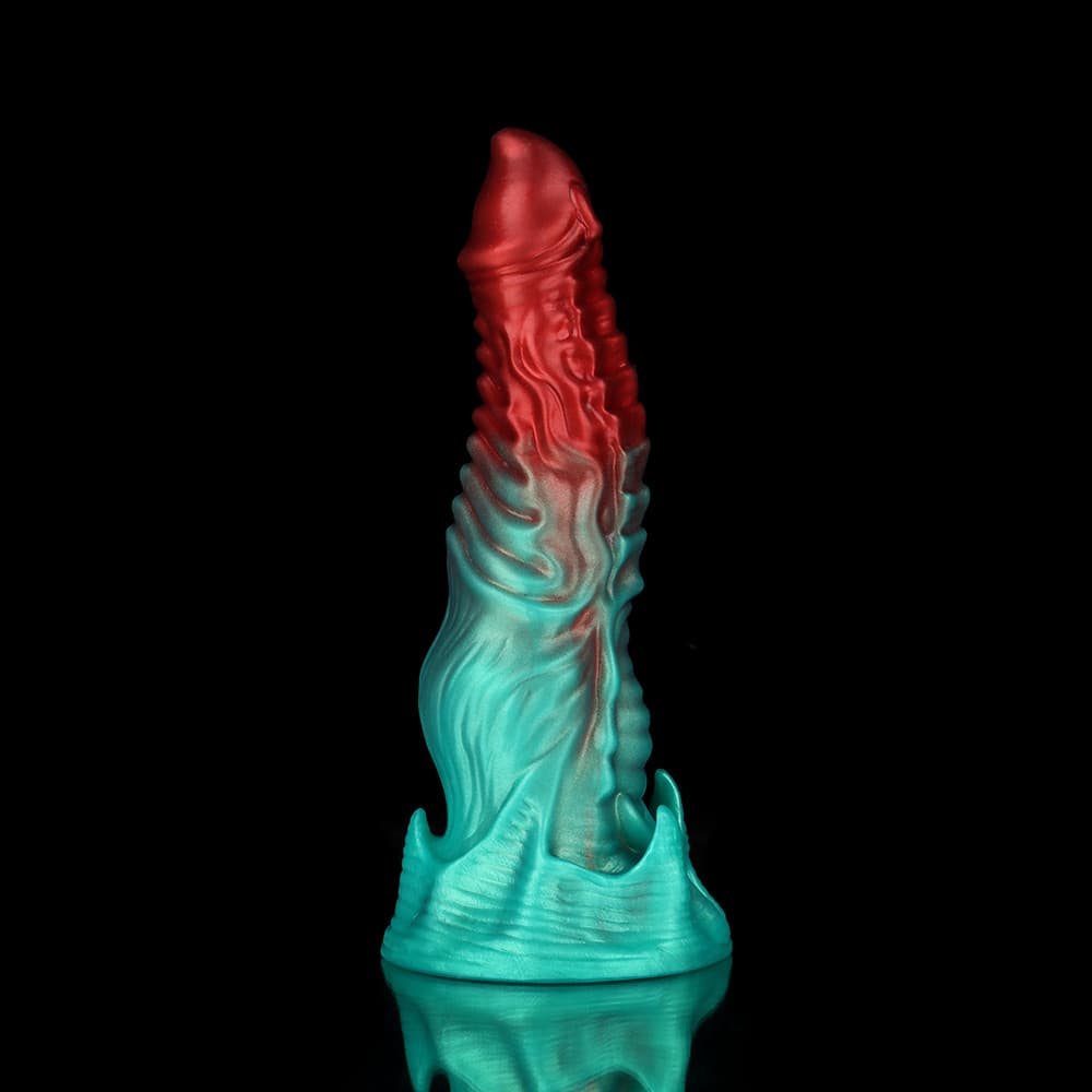 Ghostly Crimson Red Green Fantasy Dildo Xoxomoving