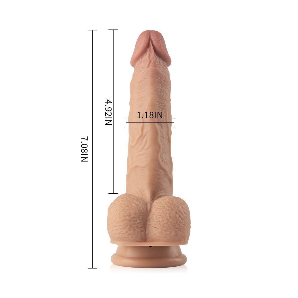7.7-Inch Speed Telescoping 10-Frequency Vibration Heat Remote Control Dildo - Xoxomoving