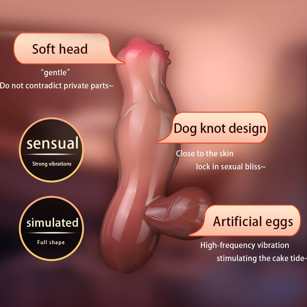 7 Inch Fantasy Dog Knot Vibrating Dildo Xoxomoving